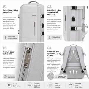 Expandable Waterproof Laptop Backpack - Thumbnail Image 4
