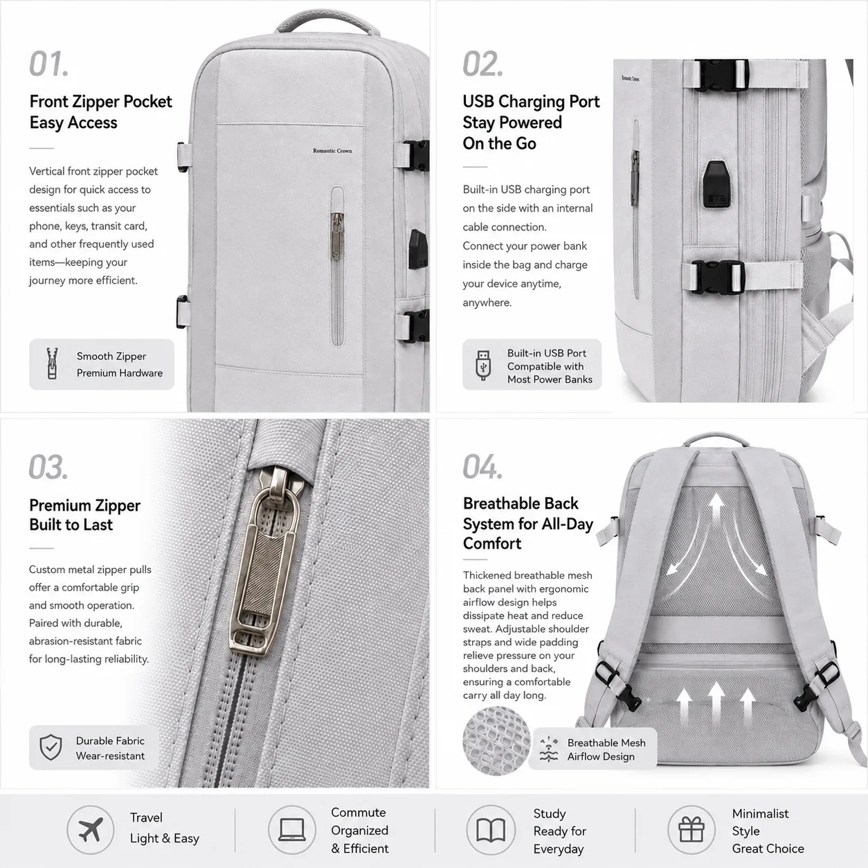 Expandable Waterproof Laptop Backpack - Image 4