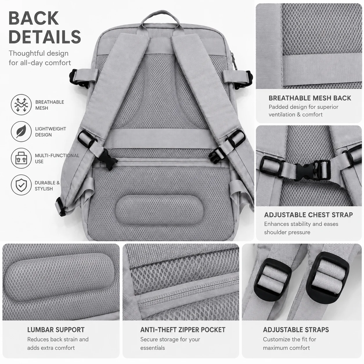 Expandable Waterproof Laptop Backpack - Image 5