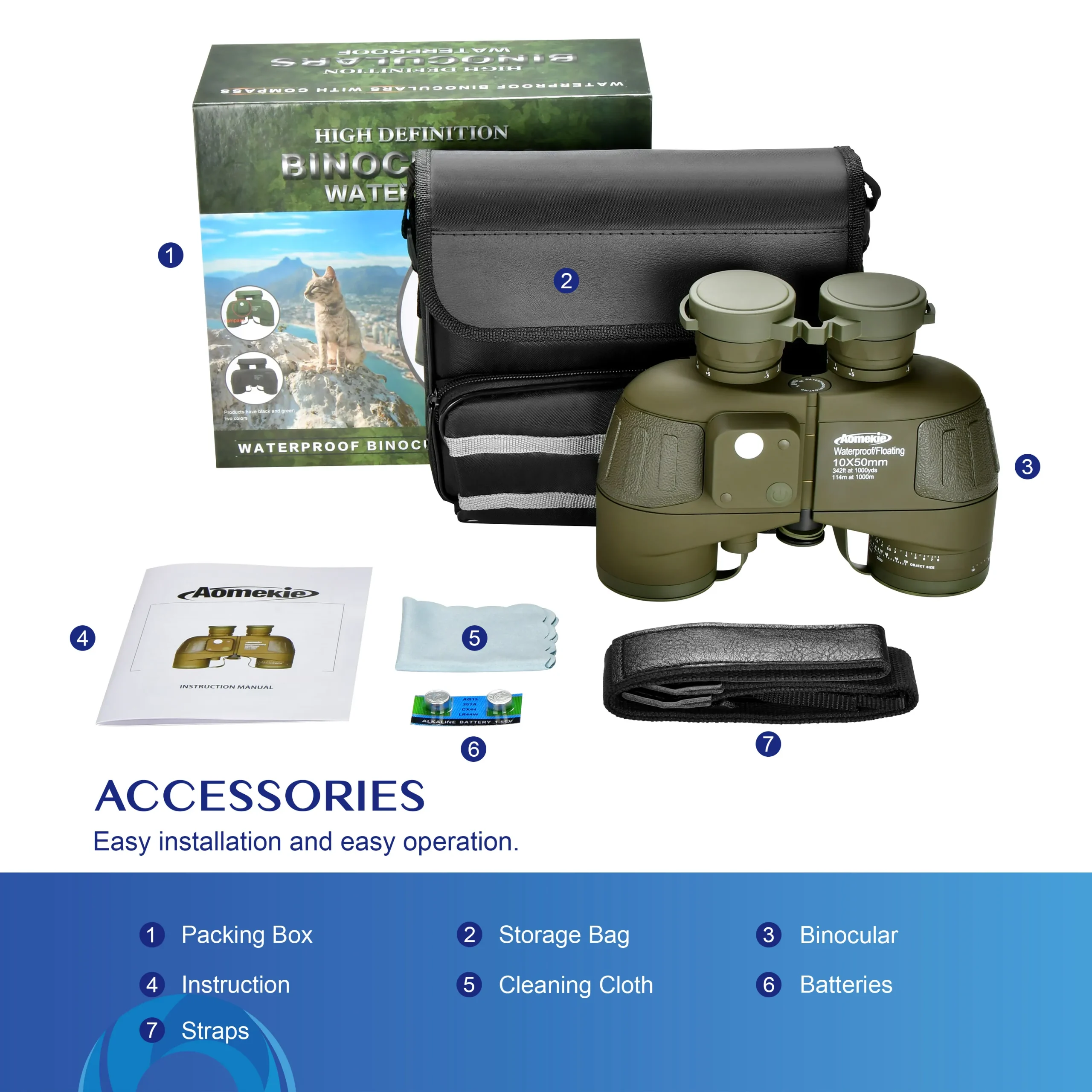 10X50 Marine Binoculars with Rangefinder - Image 5