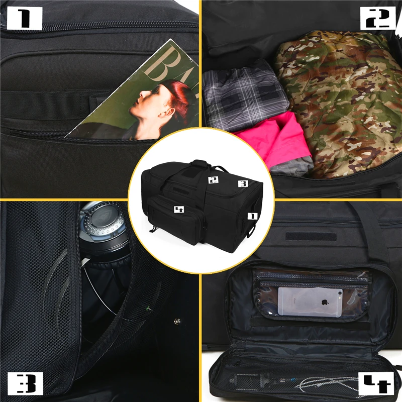 Large Capacity Tactical Rolling Duffel Bag - Image 4