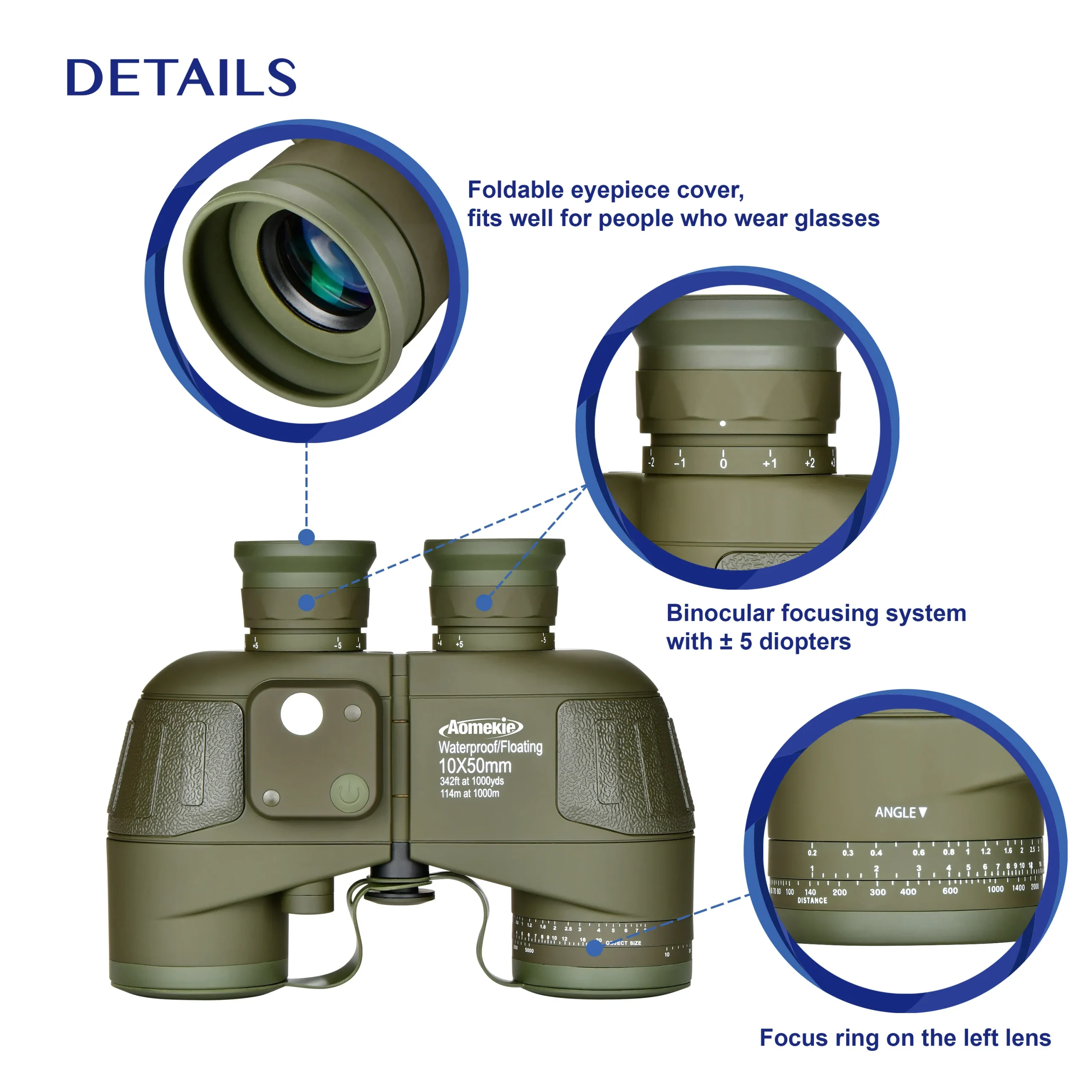 10X50 Marine Binoculars with Rangefinder - Image 3