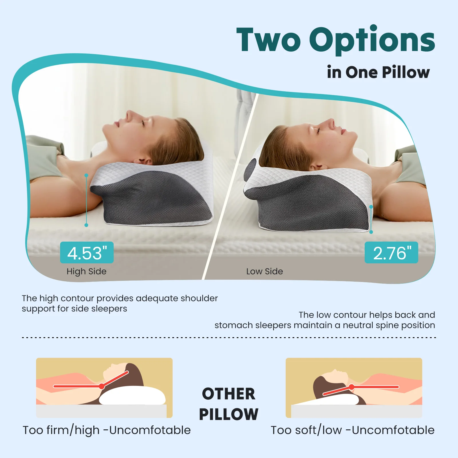 Wide Cervical Neck Pillow - Image 3