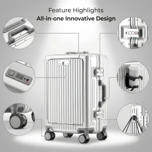 Front Opening Aluminum Frame Suitcase - Thumbnail Image 4
