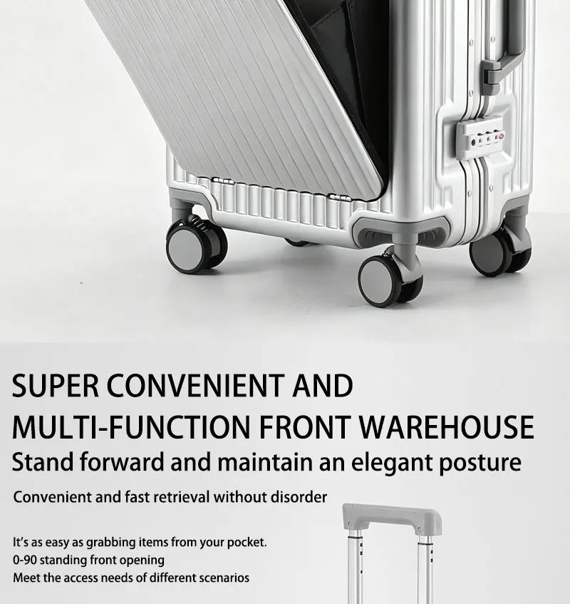 Front Opening Aluminum Frame Suitcase - Image 7