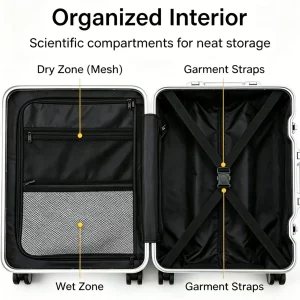 Front Opening Aluminum Frame Suitcase - Thumbnail Image 3