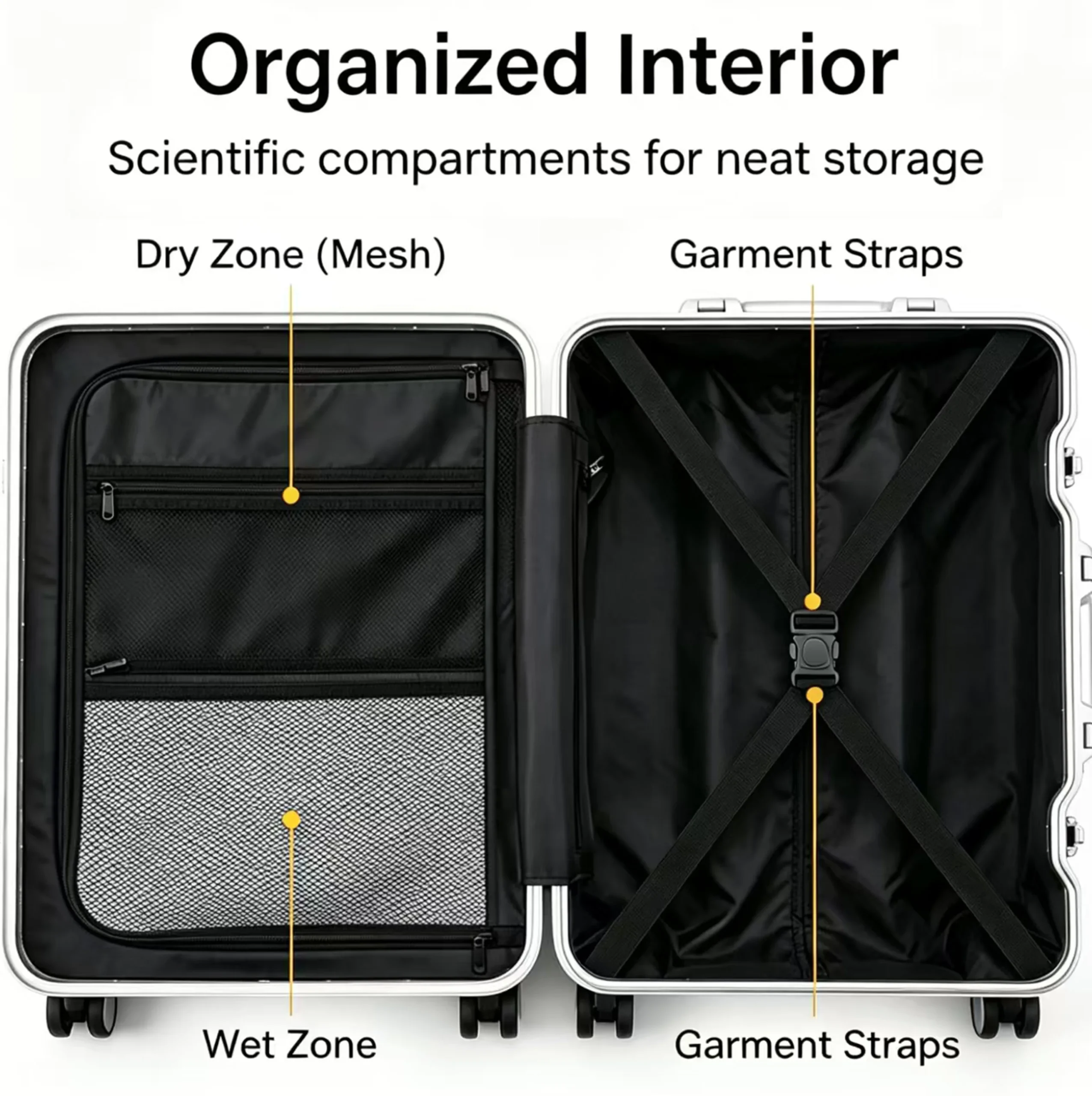 Front Opening Aluminum Frame Suitcase - Image 3